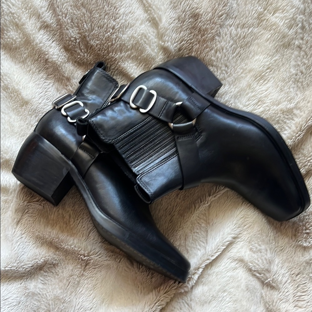 Sam Edelman Black Leather Ankle Boots